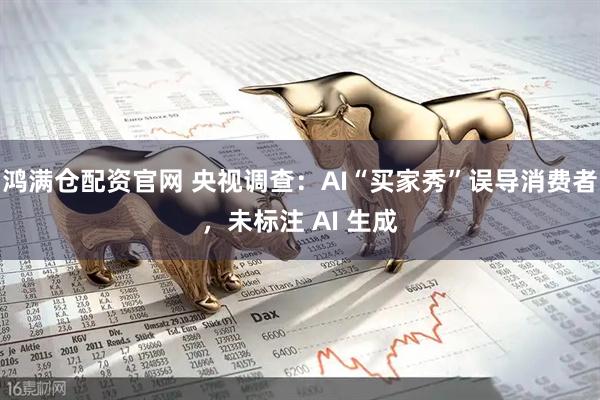 鸿满仓配资官网 央视调查：AI“买家秀”误导消费者，未标注 AI 生成