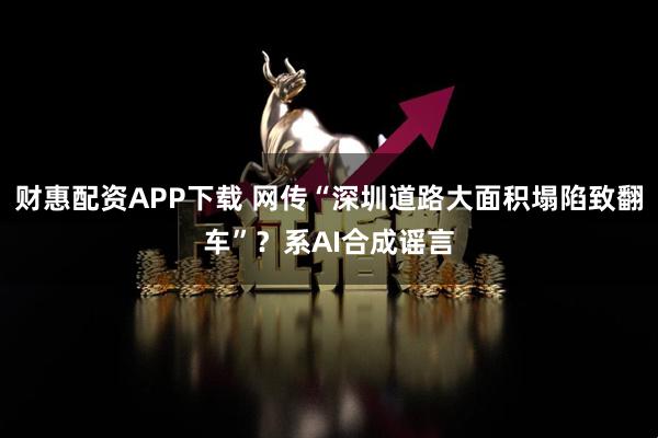 财惠配资APP下载 网传“深圳道路大面积塌陷致翻车”？系AI合成谣言